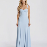 Vestido largo de corsé Ava - Azul claro