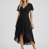 Vestido midi con volantes Calliope - Negro