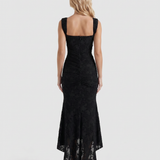 Vestido largo de corsé Carisia - Negro
