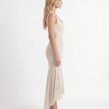 Vestido largo de corsé Carisia - Crema
