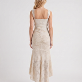 Vestido largo de corsé Carisia - Crema