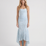 Vestido largo de corsé Carisia - Azul claro