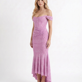 Vestido largo de corsé Carisia - Rosa