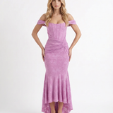 Vestido largo de corsé Carisia - Rosa