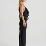 Vestido largo lencero Daniela - Negro