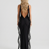 Vestido largo lencero Daniela - Negro