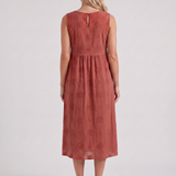 Vestido midi bordado Elin - Rojo