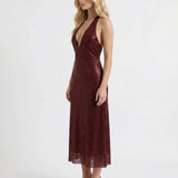 Vestido midi de lentejuelas Emily - Burdeos