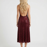 Vestido midi de lentejuelas Emily - Burdeos