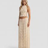 Conjunto halter Juliette - Crema