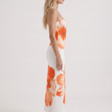 Vestido largo de flores Lottie - Blanco