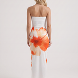 Vestido largo de flores Lottie - Blanco