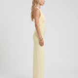 Vestido largo con escote pronunciado Megan - Amarillo mantequilla