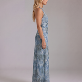 Vestido largo con escote pronunciado Sarah - Azul