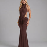 Vestido largo Tiffany - Marrón