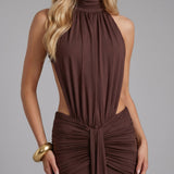 Vestido largo Tiffany - Marrón