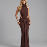 Vestido largo Tiffany - Marrón